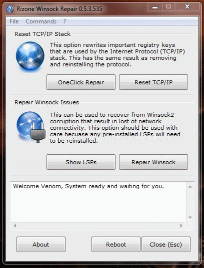 Reinstall Network Stack Windows Vista