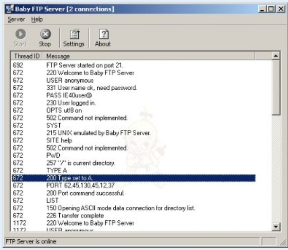 Baby FTP Server screenshot