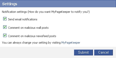 MyPageKeeper-settings