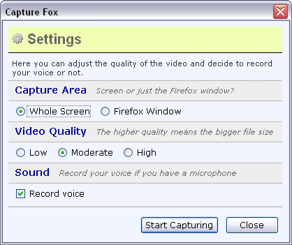 Capture Fox Firefox Addon