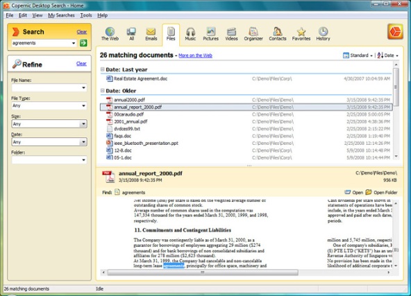 copernic desktop search network drive