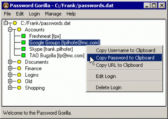 password gorilla screenshot