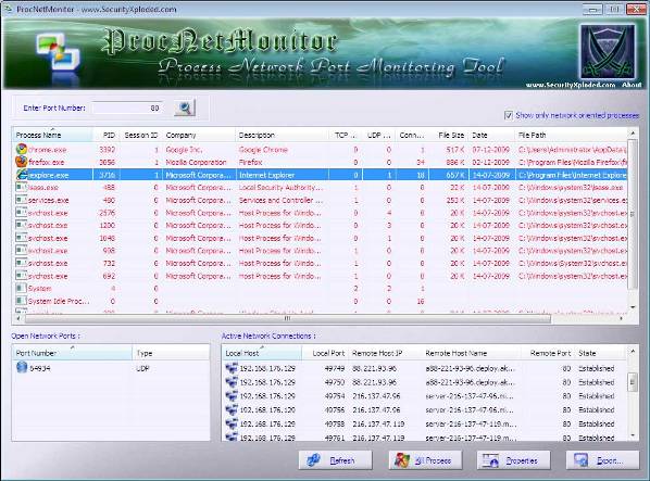 procnet monitor screenshot