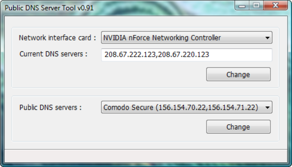 public DNS server tool screenshot