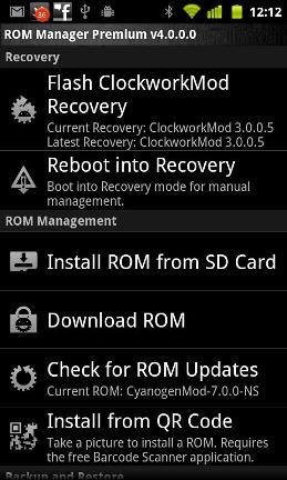ROM Manager Screenshot1