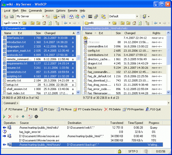 Winscp transfer each file individually comodo for linux